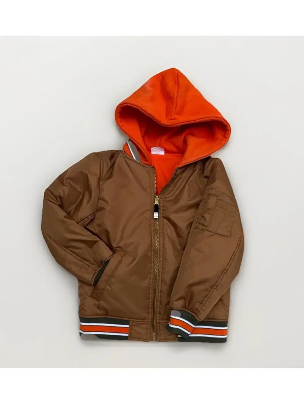Boys Reversible Hooded Bomber Jacket Size 6-7